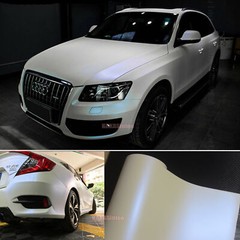 Matte White to Blue Pearl Chameleon Satin Chrome Vinyl Wrap Car Sticker Decal US