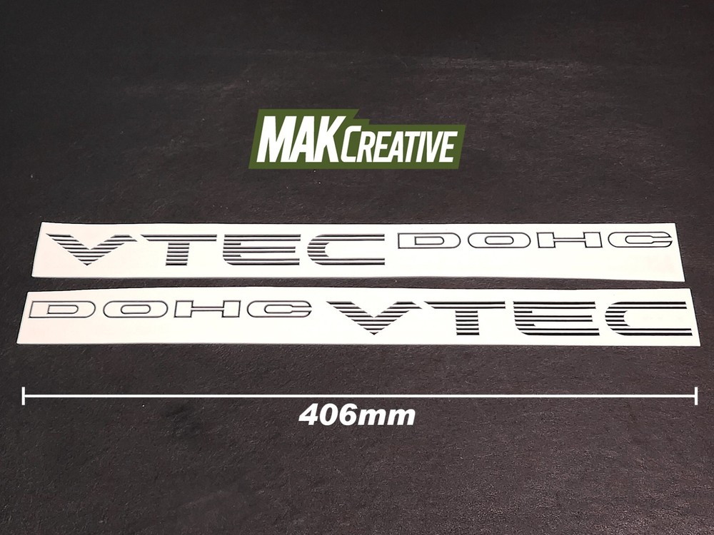 DOHC Vtec Stickers X 2 Black vinyl Decals Honda Civic Prelude CRX Si EG EK EM