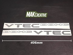DOHC Vtec Stickers X 2 Black vinyl Decals Honda Civic Prelude CRX Si EG EK EM