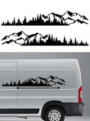 190x32cm Tree Mountain Forest Decal Vinyl Sticker For Car Truck SUV Side Body