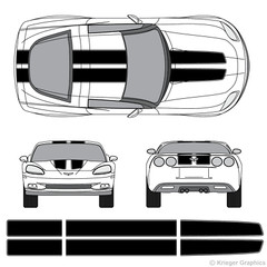 EZ Rally Racing Stripes 3M Vinyl Stripe Graphic Decals for Chevy Corvette