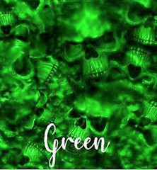 Reaper Skulls Green vinyl Wrap air release MATTE Finish 12″x12″