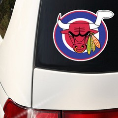 Chicago Sports Teams Combined Decal Bulls, Cubs, Black Hawks Qty Discounts WoW