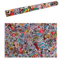 Self-adhesive Car Sticker Bomb Wrap Sheet Panda Cartoon Graffiti Decal 50x152cm