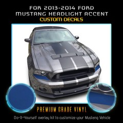 For 2013-2014 Mustang Headlight Accent Graphic Decal V2 – Satin Metallic Vinyl