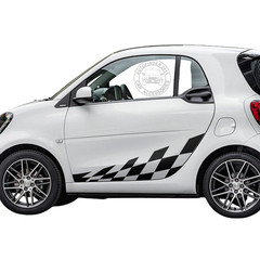 2 PCS Car Side Sticker For Mercedes Benz Smart Fortwo W453 W451 Racing Stripes
