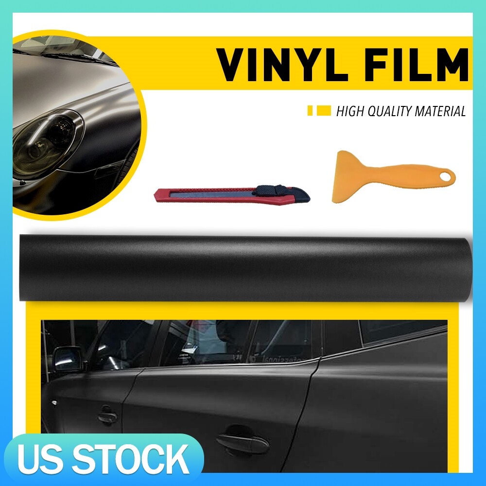 Auto Accessories Matte Black Wrap Vinyl Film Car Interior Wrap Stickers w/ tools