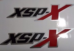 XSP-X decal stickers, black matt red and gray cut design (set)