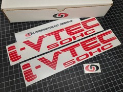 I-VTEC SOHC Decals Fat Blinds (2-Pack) Vinyl Sticker 12″ fits Honda Civic Si RSX