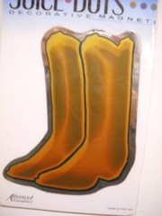 AGI Juice Dots Western Cowboy Boots Silver Trim Car Magnet Indoor Outdoor