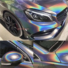 50FT x 5FT Car Wrap Chameleon Mirror Chrome Grey Holographic Vinyl Sticker CFUS