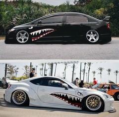 Complete Set 60″ Full Size Shark Mouth w/ Eye Die-Cut Vinyl Decals For Car Truck
