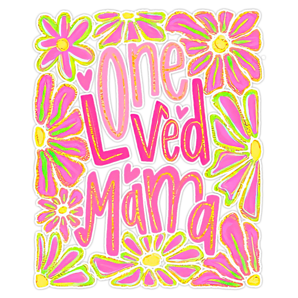 One Loved Mama Mother’s Day Hippie Flowers Groovy Bumper Sticker Vinyl Decal 5″