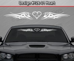 126-01 HEART Windshield Decal Window Sticker Vinyl Graphic Tribal Heart Car SUV