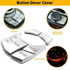 1/2set 7 Multi-Media Cover Button Decor Trim For BMW 3 4 5 6 X5 X6 Series iDRIVE