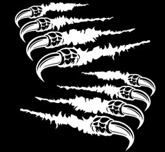Two 6″ Monster Claws Vinyl Decal Car Truck RV Window Wall Mirror Camper