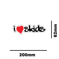 I Love Skids Sticker – Decal Safety Funny Joke Boat 4×4 prank tradie fun