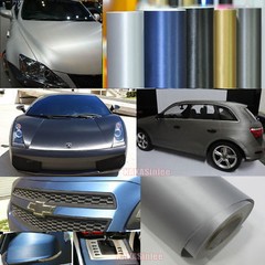 Bubble Free Car Metallic Strips Matte Brushed ALUMINUM Vinyl Wrap Sticker – CF