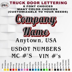 Custom Business Vehicle Lettering for SUV / Car / Truck / SEMI Vinyl Decals
