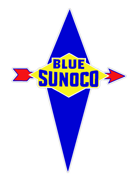 FITS VINTAGE BLUE SUNOCO GASOLINE GAS MOTOR OIL PUMP CAR BUMPER STICKER DECAL