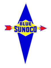 FITS VINTAGE BLUE SUNOCO GASOLINE GAS MOTOR OIL PUMP CAR BUMPER STICKER DECAL