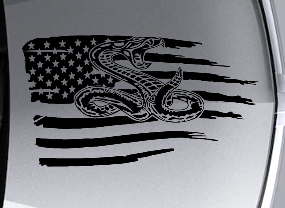 DON’T TREAD ON ME USA Flag Rattle Snake Hood/Door vinyl Decal Fits Chevy Blazer