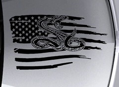 DON’T TREAD ON ME USA Flag Rattle Snake Hood/Door vinyl Decal Fits Chevy Blazer