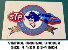 STP 20TH ANNIVERSARY RICHARD PETTY NASCAR VINTAGE ORIGINAL DECAL STICKER-RACING