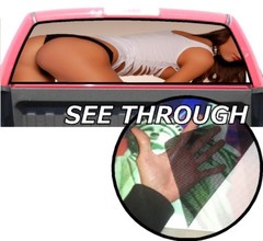 P340 Model Rear Window Tint Graphic Decal Wrap Back Pickup Graphics