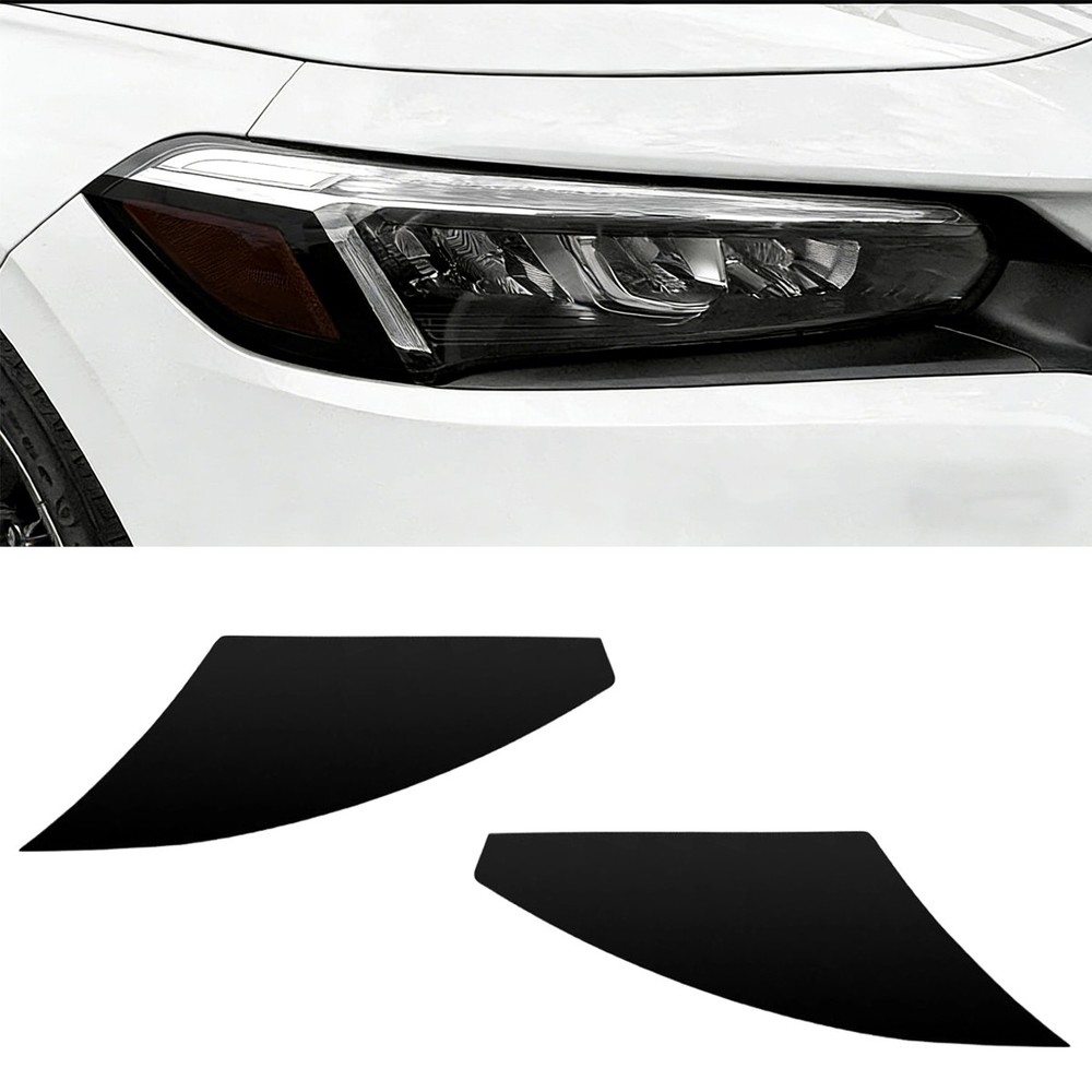 Headlights Dark Smoked Black 35% Overlay Tint Stickers For 2022-2025 Honda Civic