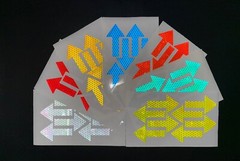 8 Reflective 2″ x 3.4″ Prismatic Arrows Oralite V98 (750+ Candelas) Stickers