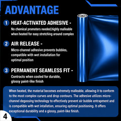 5ft x 50ft Matte Chrome Blue Car Wrap Ultra Smooth No Orange Peel Air Release