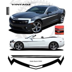 Chevrolet Camaro SS 2010-2013 Vintage Nose Stripe Graphic Kit – Matte Black