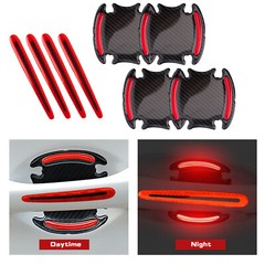 12PCS Rearview Mirror Side Door Handle Red Reflective Warning Safety Sticker Set