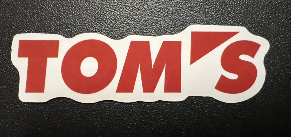 TOM’S Racing sticker *Glossy*finish. Red Size: 3.33”X 1”. Free Ship W/ Tracking