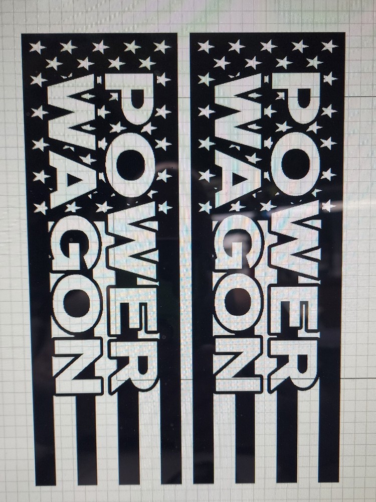 Bedstripes Vinyl compatible with Dodge Ram Power Wagon TRUCK Flag both sides .
