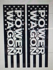 Bedstripes Vinyl compatible with Dodge Ram Power Wagon TRUCK Flag both sides .