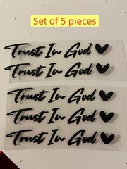 5pc Trust In God Car Side Rear View Mirror Auto Decal Truck Window Vinyl Sticker