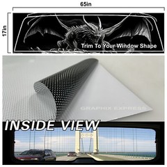 Truck Back Window Graphics Dragon (P584) See Through Rear Decal