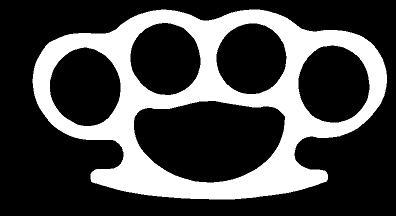 WHITE Vinyl Decal – Brass knuckles fight fun car truck sticker mean beat