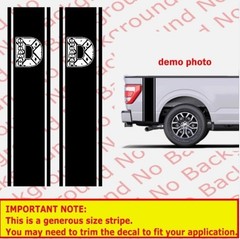 Duramax Flag style bedside Stripe decals, 10″ x 46″, Set of 2, decal