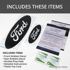 BocaDecals Emblem Overlay Decal Insert For 2019-2023 Ford Edge (Set of 2)