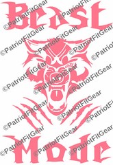 Beast Mode,Wolf,Exercise,Wellness,Fitness,Goal,#BeastMode,Motivation,Vinyl Decal