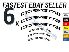 6 x for Corvette C7 Caliper Decal Black Sticker – Heat Resist -Ships FAST
