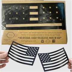 Set of 2 Tactical Black American Flag Car Magnets – Enhance Your Vehicle Style