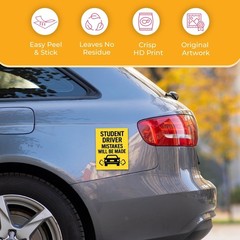 StickerJet Student Driver Mistakes Will Be Made 3×4 Inchs Stickers – Set of 2