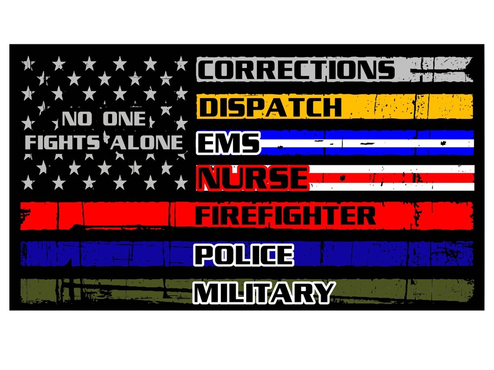 5.5″ Thin Blue Red Green Gold Line Vinyl Decal | Car Window | Police Military