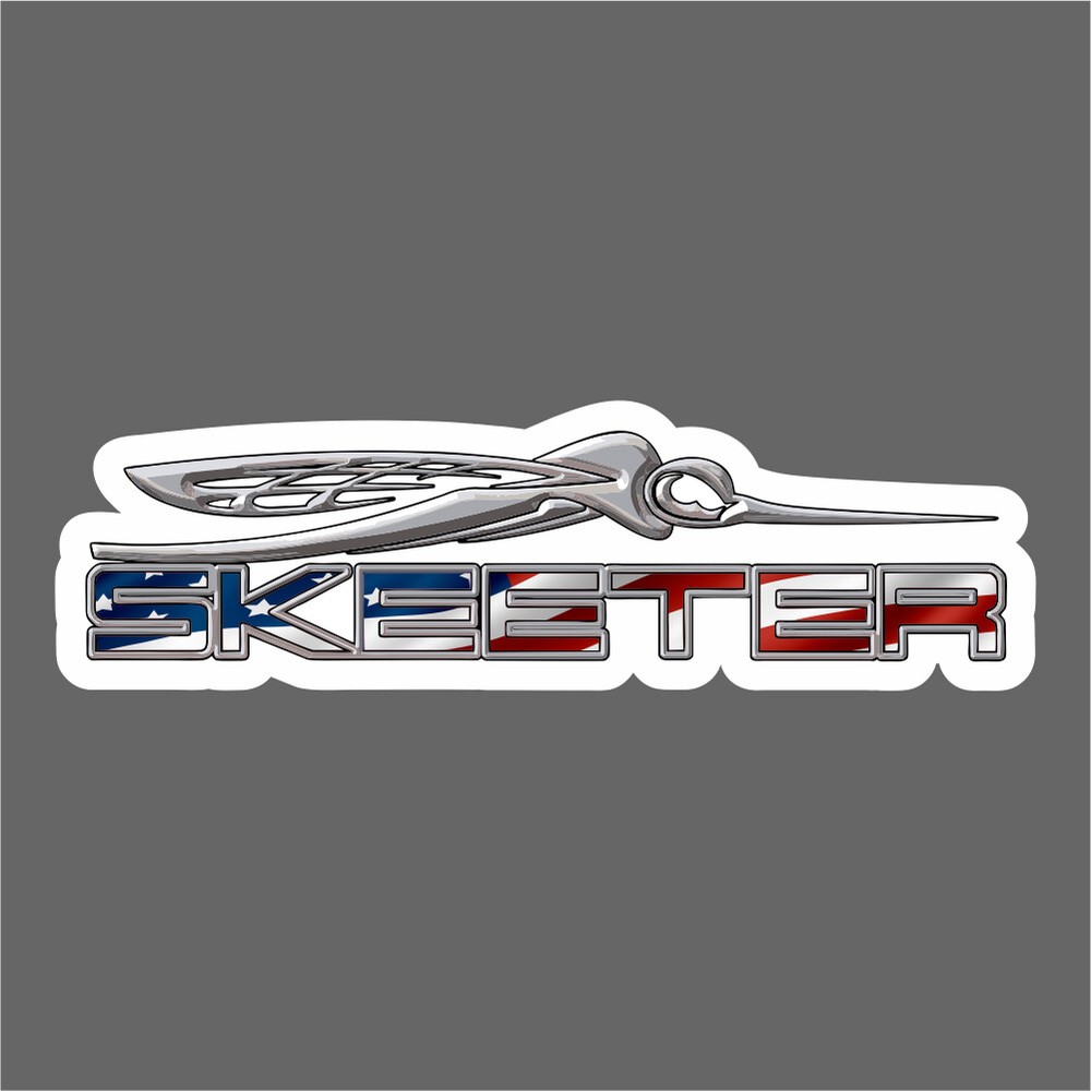 700-102 Skeeter Bug American Flag Carpet Graphic Decal Sticker for Fishing Boats