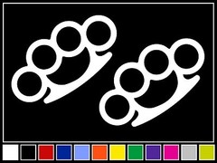 (2) BRASS KNUCKLES Vinyl Decal Sticker JDM Drift Racing Turbo