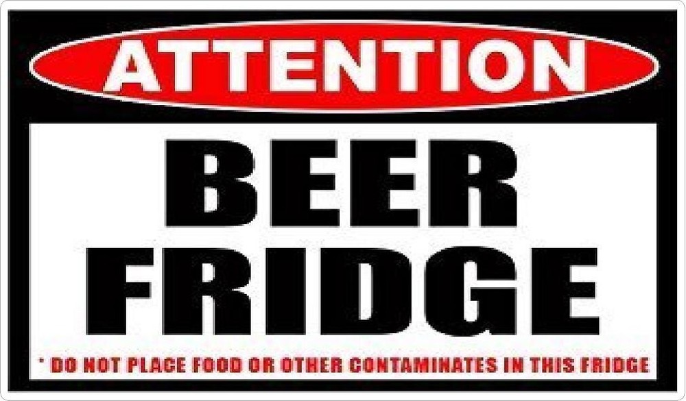 Beer fridge drinking funny sticker 5 x 3 water resistant camping kayaking